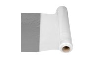 folia stretch transparentna 500 mm rozwinięta z rolki pokazująca elastyczność i wysoką rozciągliwość podczas pakowania oraz zabezpieczania towarów w magazynie