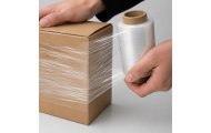 Folia stretch mini rolka transparentna Fi 38 mm – karton 30 szt. do ręcznego pakowania paczek i produktów