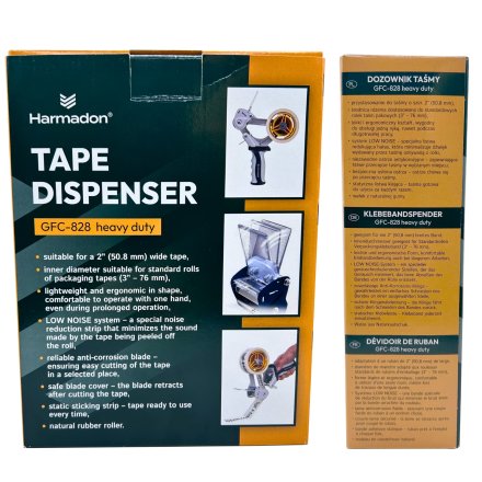 DYSPENSER DO TAŚM GFC-828 + TAŚMA PAPIEROWA SE 50x50m BRĄZ. - 6 SZT. 6