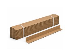 Kątowniki tekturowe 70x70 mm na palecie wzmacniają krawędzie kartonów i stabilizują ładunek podczas transportu oraz zabezpieczania towarów w magazynie