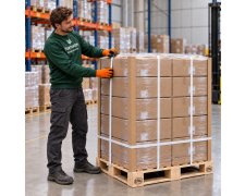 Kątownik tekturowy 70x70x3 mm długość 1,2 m chroniący narożniki kartonów na palecie podczas spinania, magazynowania i transportu