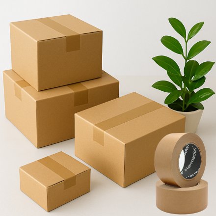 Taśma pakowa papierowa KRAFT 50x66 m 2