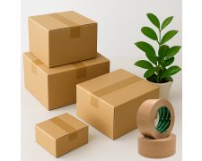 Taśma papierowa kraft Harmadon użyta do zaklejania kartonów, ekologiczna i mocna do pakowania przesyłek w magazynie i e commerce
