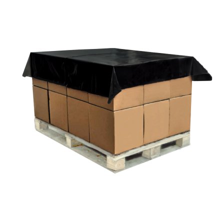 Arkusz na palety czarny z folii PE o wysokiej wytrzymałości do przykrywania ładunków i ochrony przed wilgocią oraz zabrudzeniami w magazynie i transporcie