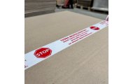 Taśma pakowa bezpieczeństwa STOP biało-czerwona - 48/54 metry 3