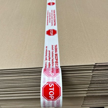 Taśma pakowa bezpieczeństwa STOP biało-czerwona - 48/54 metry 7