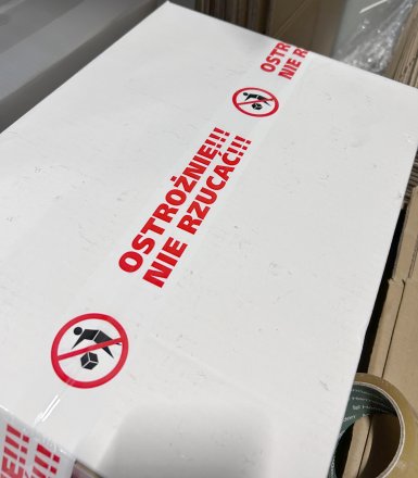 Taśma pakowa NIE RZUCAĆ biało-czerwona - 48/50 metrów! 4