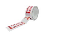 Taśma pakowa UWAGA SZKŁO biało-czerwona - 48/50 metrów!