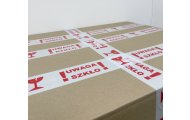 Taśma pakowa UWAGA SZKŁO biało-czerwona - 48/50 metrów! 5