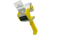 Dyspenser do taśmy pakowej Harmadon RT-82276 50 mm z metalowym ostrzem i regulacją napięcia, ergonomiczny uchwyt do szybkiego zaklejania kartonów w magazynie i e commerce