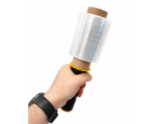 Profesjonalny dyspenser do mini stretch transparent Fi 38 mm do szybkiego zabezpieczania przesyłek i stabilizacji towarów