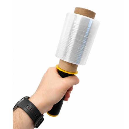 Profesjonalny dyspenser do mini stretch transparent Fi 38 mm do szybkiego zabezpieczania przesyłek i stabilizacji towarów