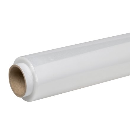 Folia stretch transparentna ręczna 500 mm 17 µm 1,35 kg w rolce z tuleją kartonową, wytrzymała i elastyczna do pakowania oraz zabezpieczania przesyłek