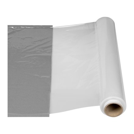 Folia stretch transparentna ręczna 500 mm 17 µm 1,35 kg rozwijana z rolki, wysoka elastyczność do owijania i zabezpieczania kartonów podczas pakowania