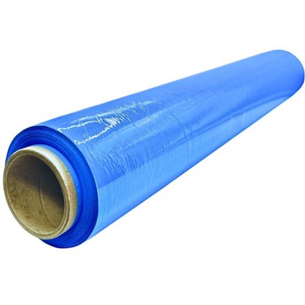folia stretch niebieska 500 mm rolka o wysokiej wytrzymałości i elastyczności do pakowania oraz zabezpieczania towarów w magazynie