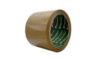 Brązowa taśma pakowa solvent Harmadon 75 mm 60 m o szerokiej powierzchni i mocnym kleju do zabezpieczania ciężkich kartonów w magazynie i wysyłce