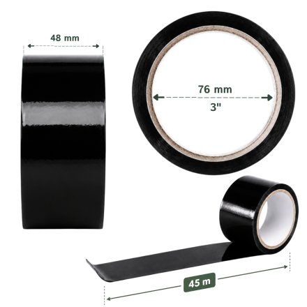 Taśma pakowa polipropylenowa HarmadonTape™ Akryl Czarna 48 mm × 45 m 5
