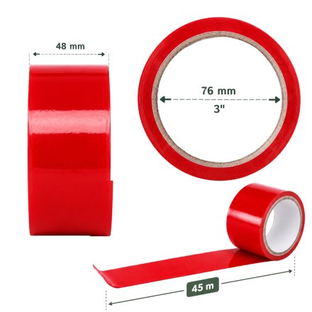 Taśma pakowa polipropylenowa HarmadonTape™ Akryl Czerwona 48 mm × 45 m 5