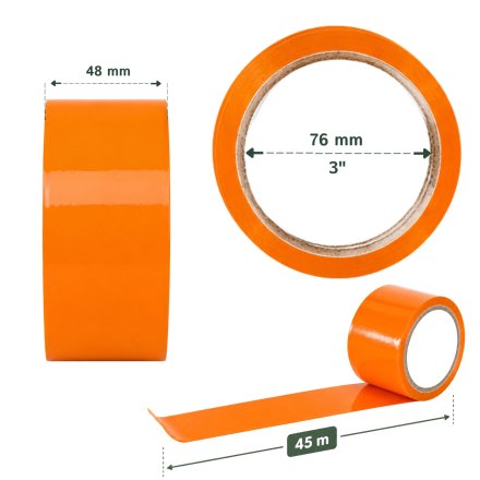 Taśma pakowa polipropylenowa HarmadonTape™ Akryl pomarańczowa 48 mm × 45 m 5