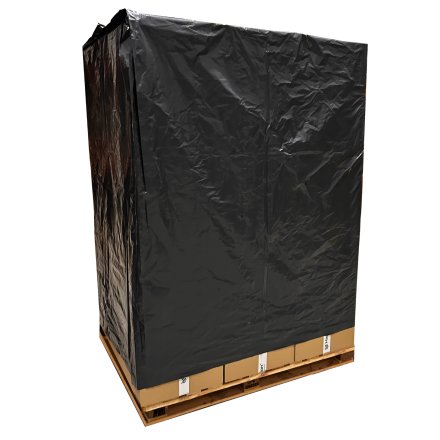 Kaptury na palety HarmadonHood™ EKO CZARNY / 100% RECYKLING/ UV 6M / PALETA PRZEMYSŁOWA 120x100x150 cm / BIG BAGI