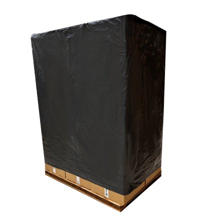 Kaptury na palety HarmadonHood™ EKO CZARNY / 100% RECYKLING/ UV 6M / PALETA PRZEMYSŁOWA 120x100x150 cm / BIG BAGI 2