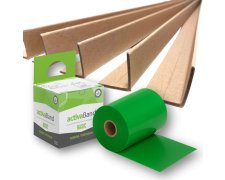 Zestaw do zabezpieczania palet – Kątowniki tekturowe 35x35x3mm 1,2 m  +  Opaski stabilizujące stretch Zielone