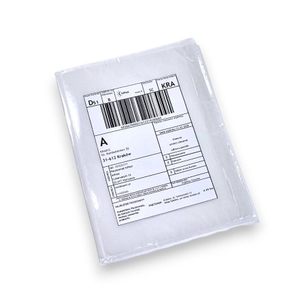 PRZYLGA KURIERSKA C5 235x175 mm – 1000 szt. | Doklejka foliowa A5 na paczki i kartony 4