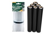 Dyspenser Stretch HP-50321 + 6x Folia Stretch Thincore 1,35 kg / 23 µm Czarna - zestaw do pakowania