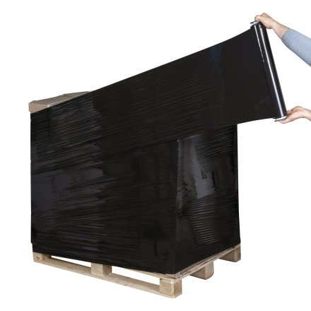 Dyspenser Stretch HP-50321 + 6x Folia Stretch Thincore 1,35 kg / 23 µm Czarna - zestaw do pakowania 4