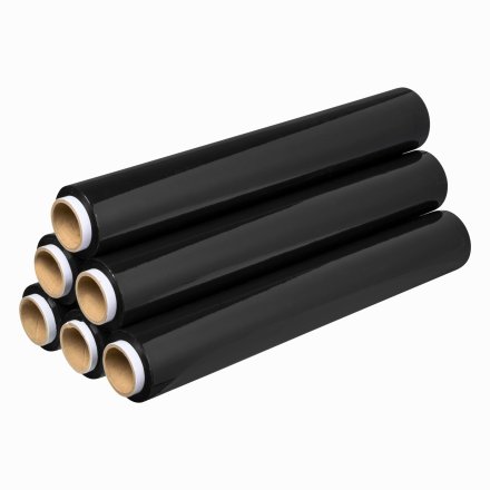 Dyspenser Stretch HP-50321 + 6x Folia Stretch Thincore 1,35 kg / 23 µm Czarna - zestaw do pakowania 5