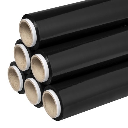 Dyspenser Stretch HP-50321 + 6x Folia Stretch Thincore 1,35 kg / 23 µm Czarna - zestaw do pakowania 6