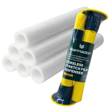 Dyspenser odwijacz do folii beztulejowej Harmadon SF-50621 + 6x Folia Stretch beztubowa transparent HarmadonCoreless™ 1,15kg/23µm