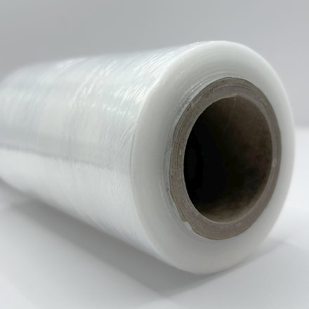 Folia stretch mini rap Harmadon 10 cm z mocnym nawojem i transparentnym wykończeniem do pakowania przesyłek oraz zabezpieczania towaru w magazynie
