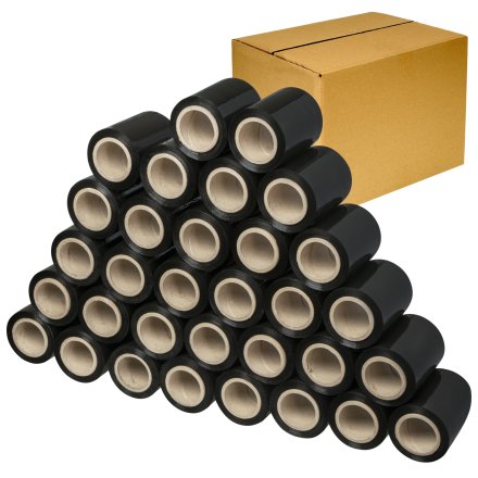 Dyspenser odwijacz do folii mini stretch SF-1502 + 30x Folia stretch mini rap czarna 10cm/300g/120mb/FI50mm 3